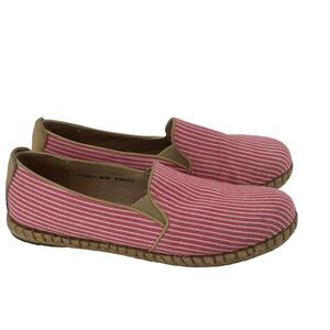 Born Espadrille Loafers Pink Striped Leather Details Preppy US Size 7.5 Casual